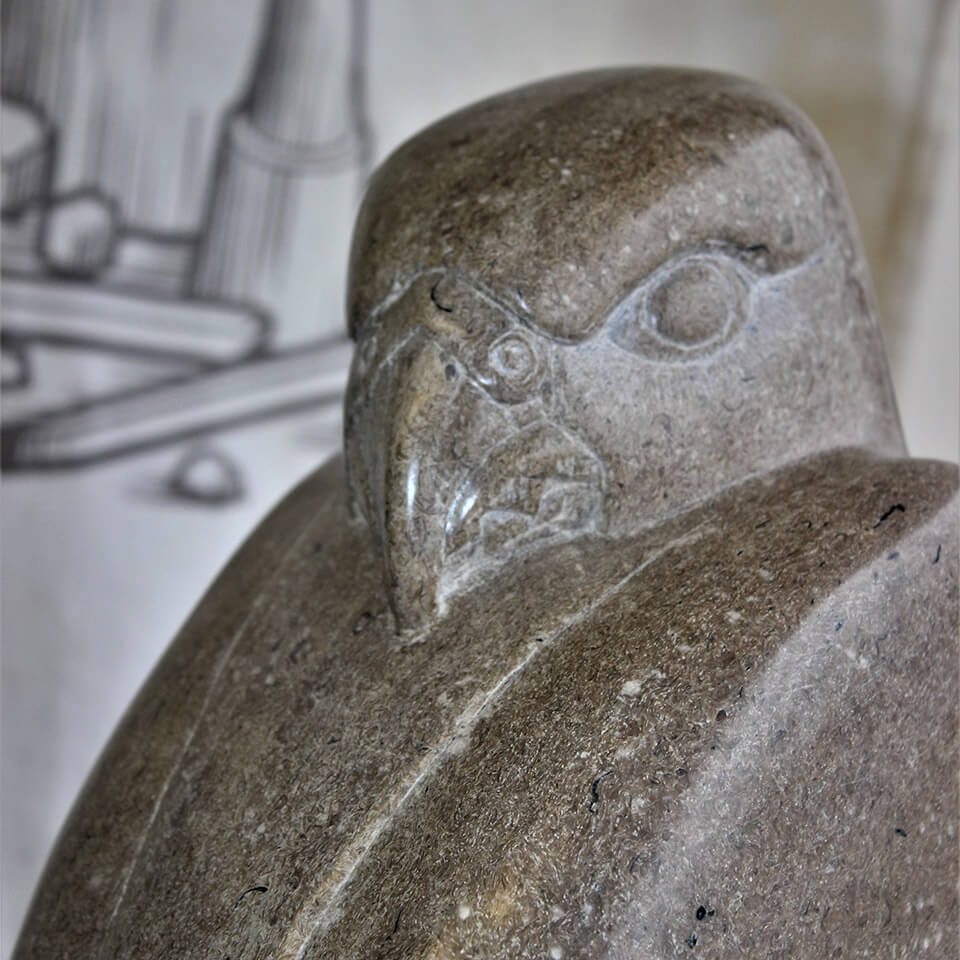 Hawk sculpture
